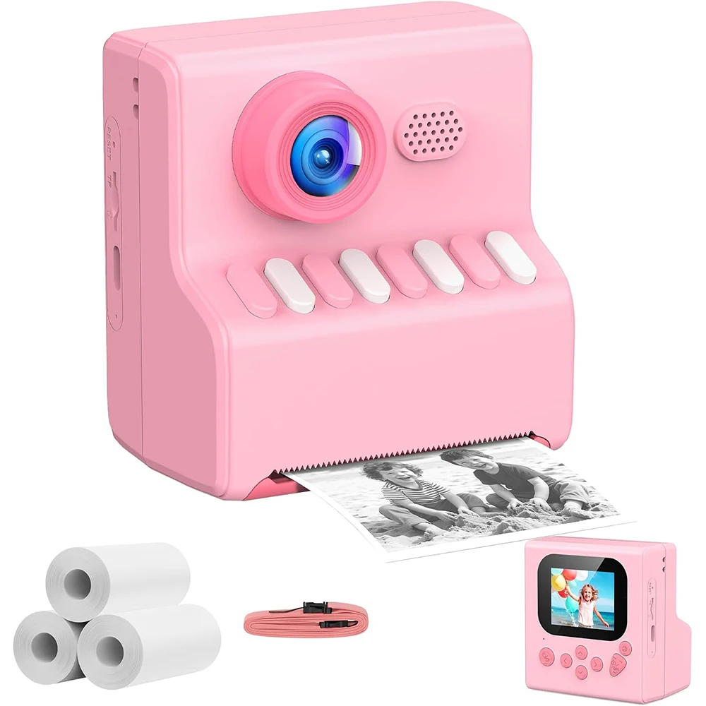 48MP DIY Instant Print Camera for Kids 1080P HD Toddler Camera Ages 3-12 Toy Cameras Christmas Gift Idea with Print Function
