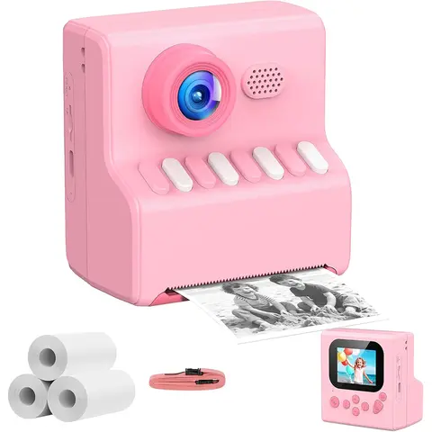 48MP DIY Instant Print Camera for Kids 1080P HD Toddler Camera Ages 3-12 Toy Cameras Christmas Gift Idea with Print Function