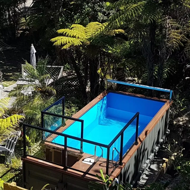 Customized Prefab Swimming Pool Modern Portable Swimming Pool Container Underground Inground with Massage Hot Tube Spa Jets
