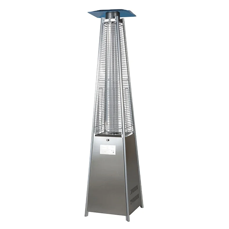 13KW Steel Tower Gas Heater For Garden Patio Pyramid Glass Tube Flame Outdoor Gas Heater With LPG/Propane Fuel Options