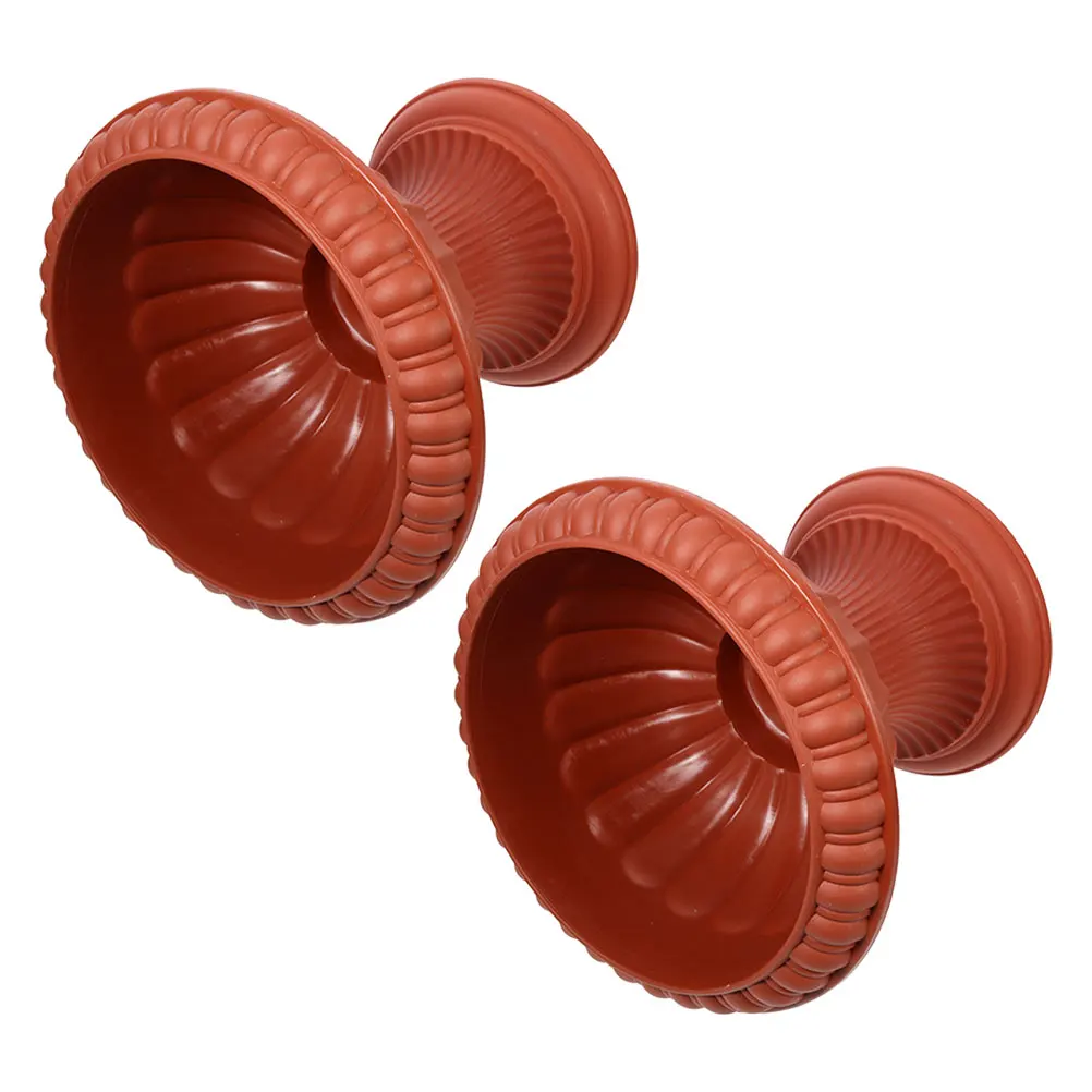 

2 Pcs European Style Roman Flower Pot Patio Home Decorations Vase Classic Pots Front Porch Planter Plastic Pillar Urn
