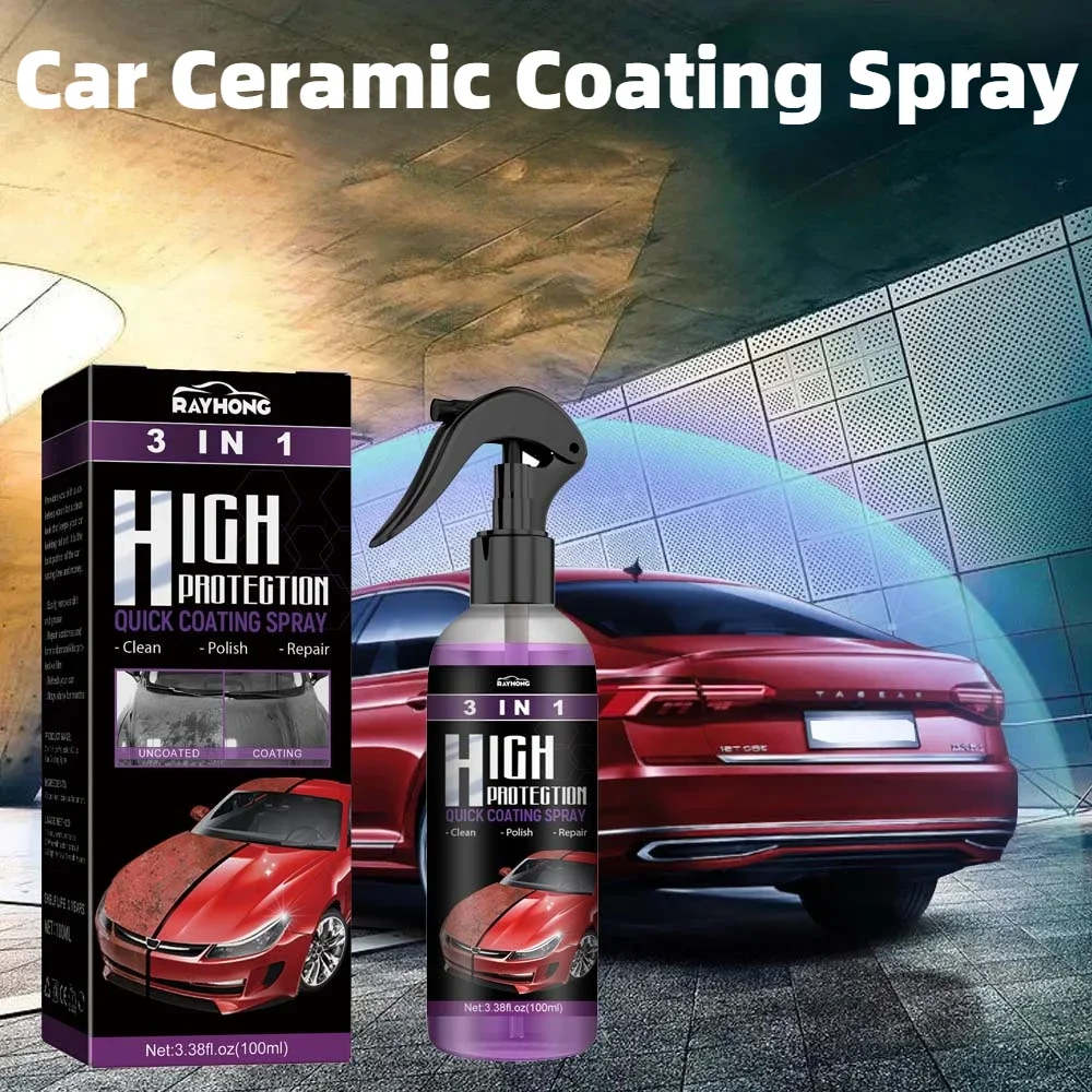 

100ML 3 in 1 Nano Spray Car Ceramic Coating Spray Car Coating Wax Polishing Sprays Plastic Refresh Fast Fine Scratch Repair