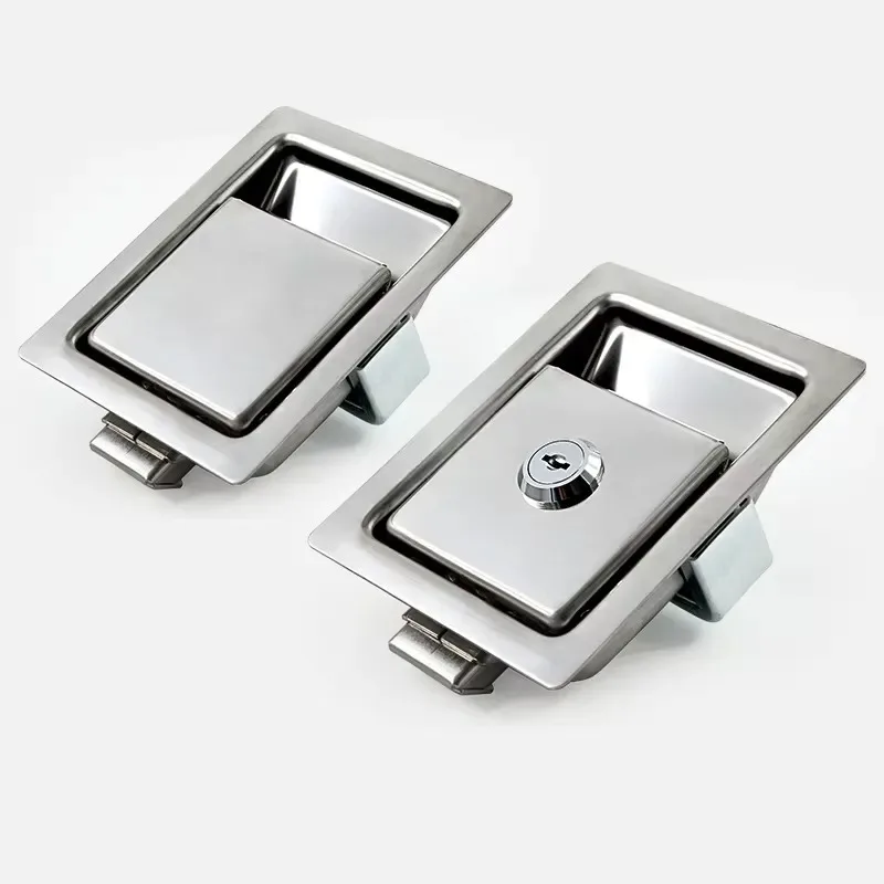 Heavy Duty Flush Mount Carbon Steel Single Point Paddle Stainless Steel Handle Door Latches for Storage Rooms RV