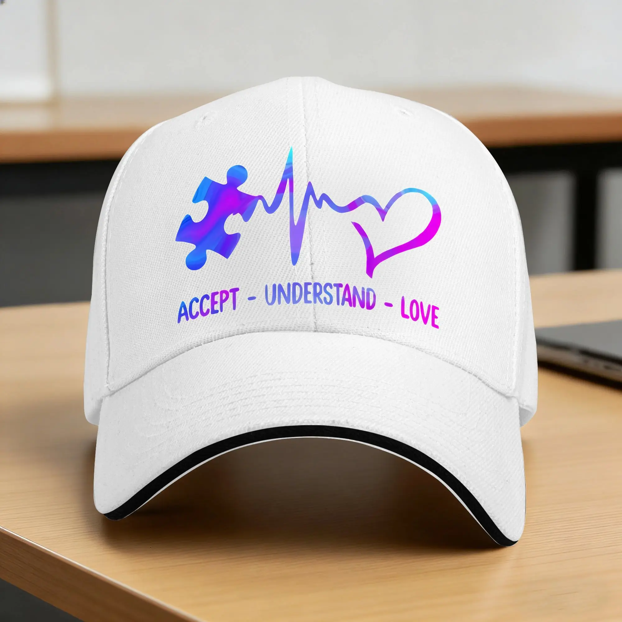 Summer Accept Understand Love Baseball Cap Autism Running Hippie Stylish Sun Hip Hop Hats Women Men Wholesale Baseball Caps