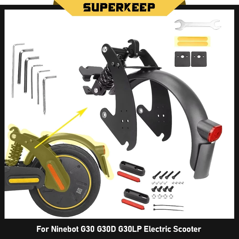 

For Ninebot G30 G30D G30LP Electric Scooter Modified Rear Suspension Shock Absorber Kit With Fender Taillight Reflective Tube