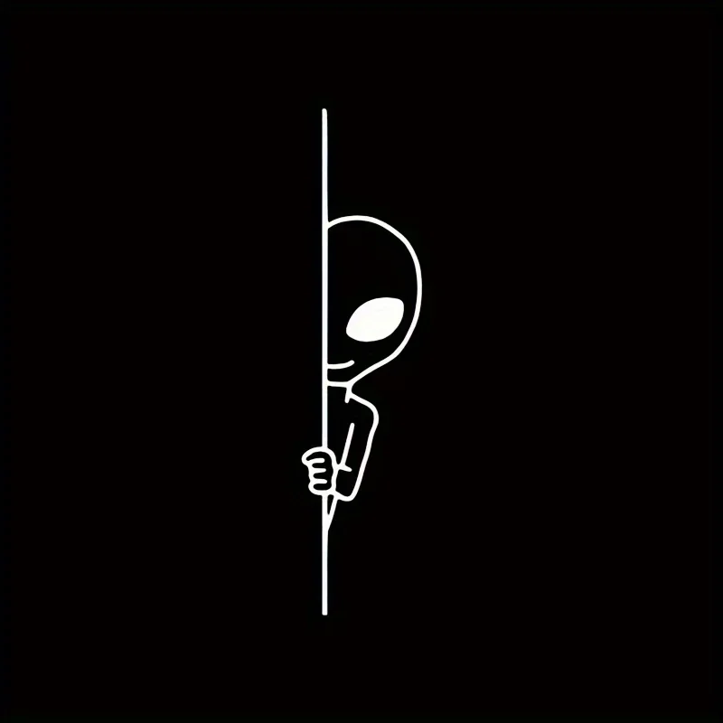 

1PC "Stylish Peeking Alien Logo" Car Motorcycle Sticker Decal to Decorate Your Auto Bike Exterior with Sci-Fi Style