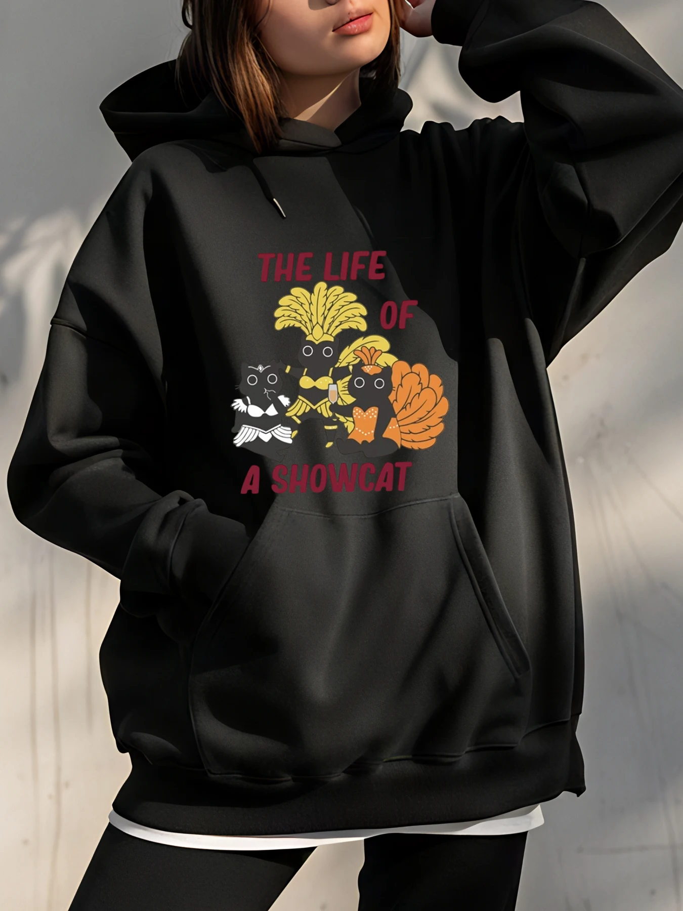 

Толстовка с капюшоном The Life of a Showcat, повседневная уличная толстовка унисекс с мультяшным принтом для женщин и мужчин