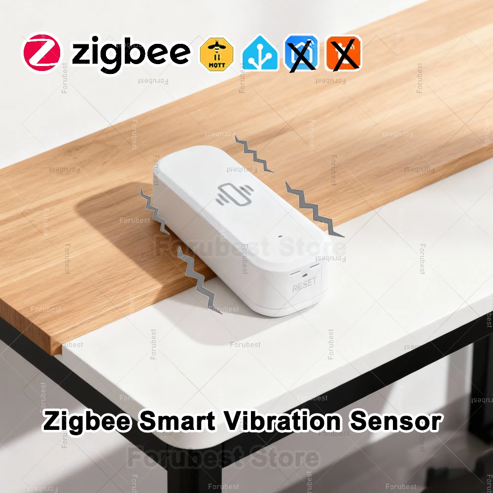 Zigbee Smart Vibration Sensor Compatible With Zigbee2mqtt Home Security Protection Real Time Vibration Monitor Sensor Automation