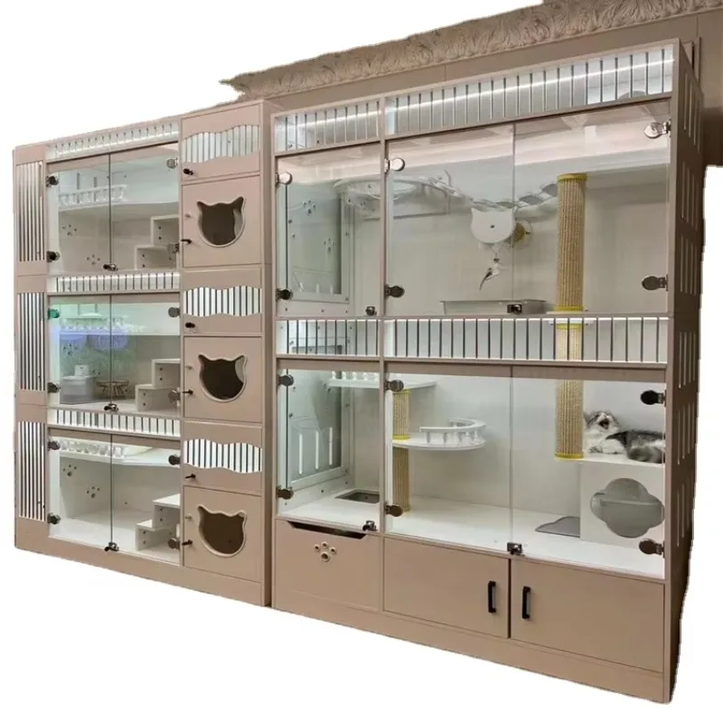 

Pet Products Stackable Wooden Pet Cage Indoor Cat Cage