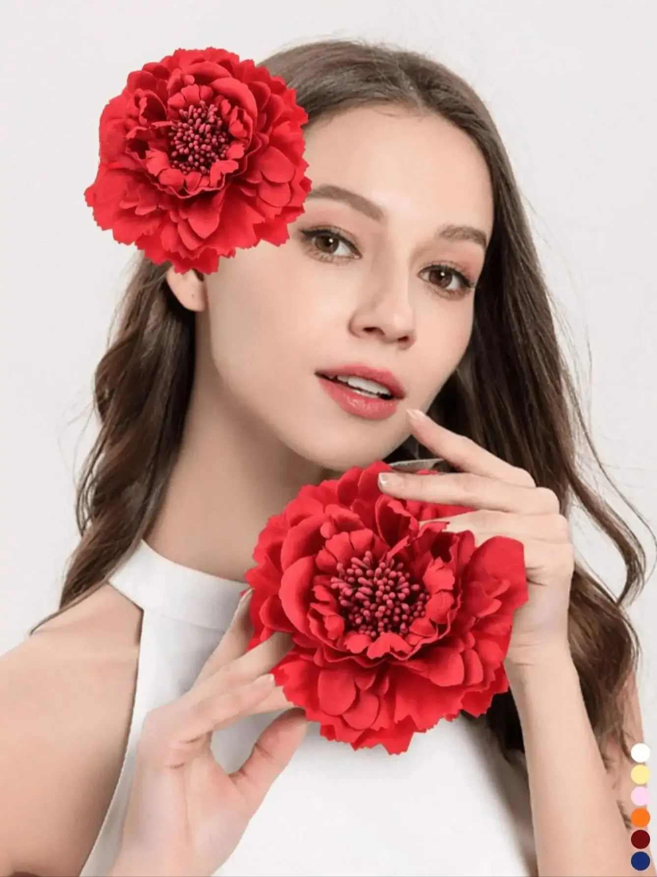 Pince à cheveux fleur de pivoine pour femmes, accessoires de chapeau de paille, bricolage, vacances à la plage, Emulation bohème, Barrettes pour cheveux pour filles, bandeau