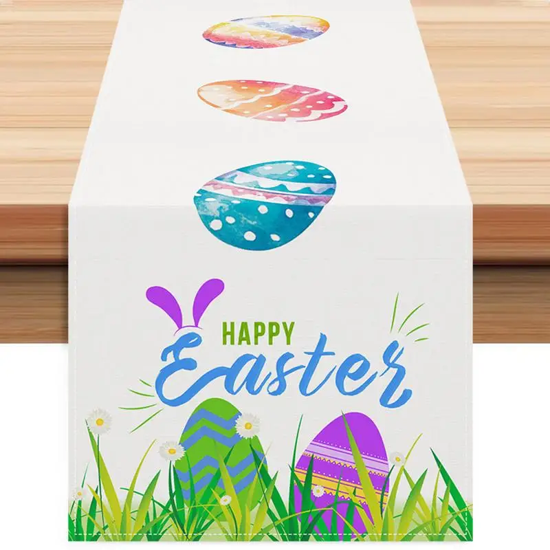 Easter Table Runner Rustic 13x72 Inch Easter Egg Spring Decorations High Definition Reusable Table Runner Easter Decorations For