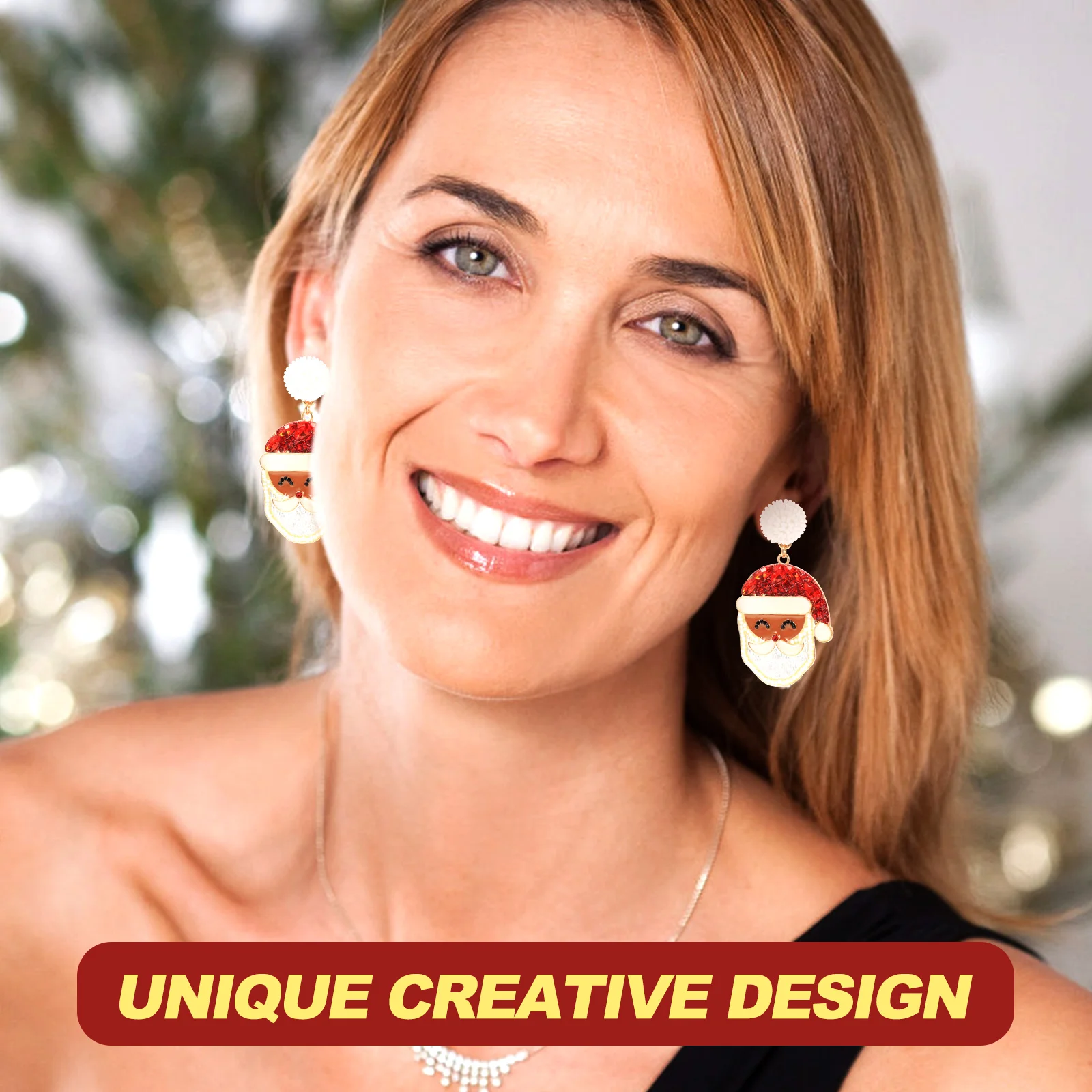 

1Pair Santa Claus Earrings Christmas Stud Earrings for Women Xmas Party Dangle Jewelry Gift for Girls Holiday Accessory