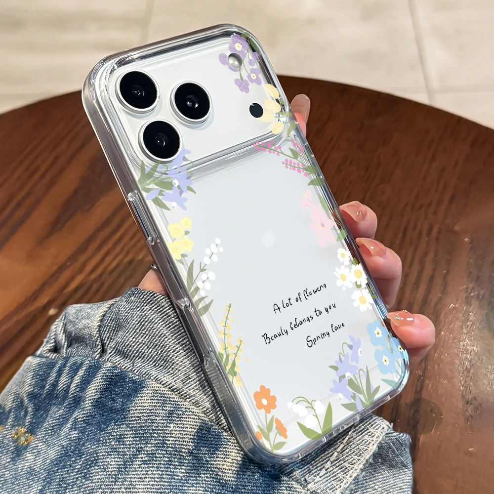Wildflower Botanical Border Clear Phone Case For Xiaomi Redmi Note 14 Pro 13 12 Note 11 10 Pro + 13C 5G 4G Soft Shockproof Cover view 5