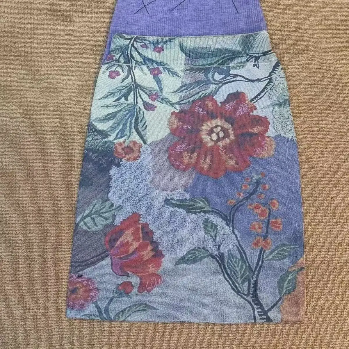 New Chinese-style Purple Vintage Swallowtail Sleeveless Top Set with Floral Half-length Skirt in Traditional Chinese Style
