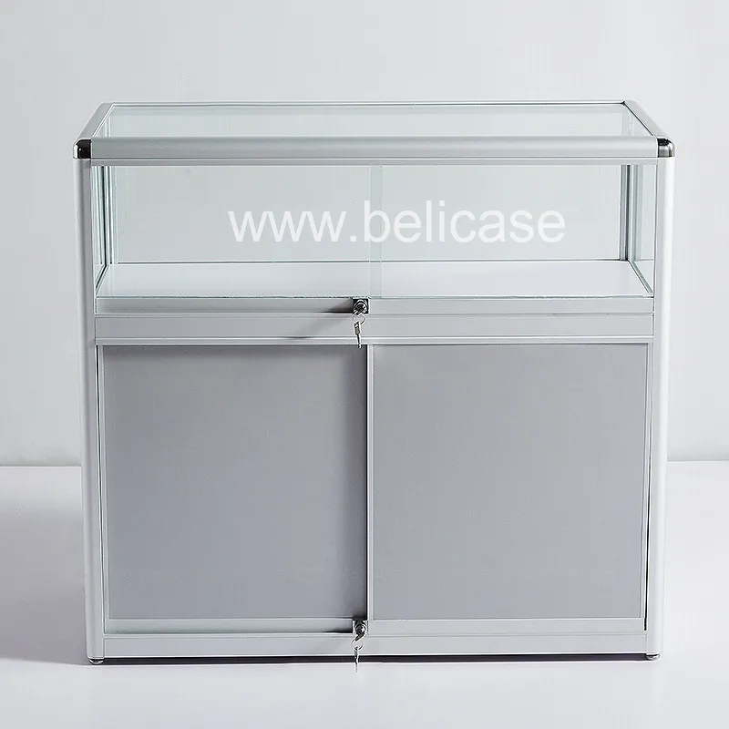 customized.Cheap Price  Glass Display Cabinet Aluminum Display Showcase Retail Shop Lockable Display Counter