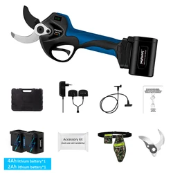 4AH with power display Electric Pruning Scissors with 2 Battery Fruit Tree 40mm Shears Electric Fruit Branch Cutter