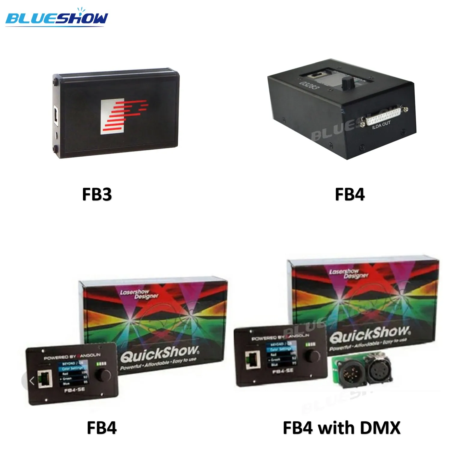 Quickshow QS Laser Light Controller FB4 stage laser projector show light FB3 DMX laser light show software ILDA Laser Show