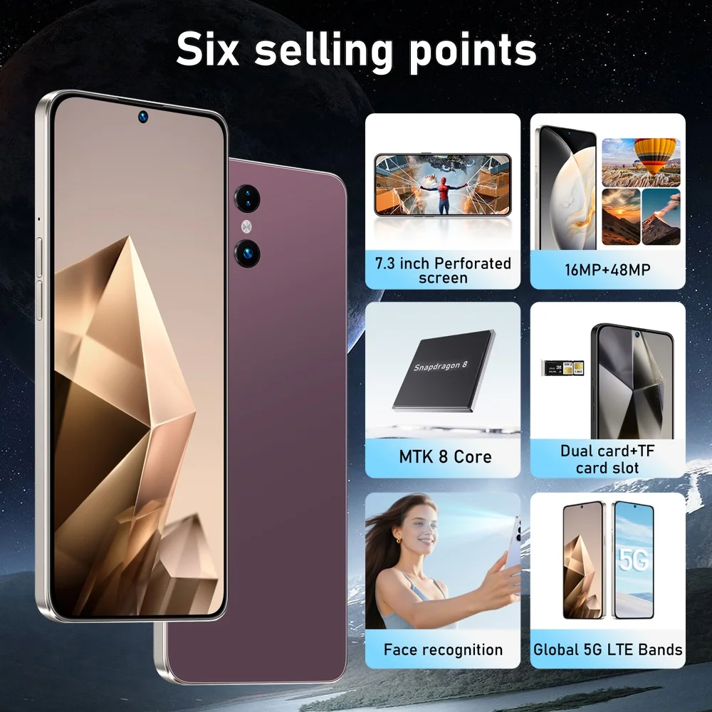Neues C27 Ultra Smartphone Android 5G 7,3HD 22G+2TB Smart Mobiltelefon Dual-SIM 7800mAh Entsperrtes Handy 48MP Globale Version Telefone – Detail 5