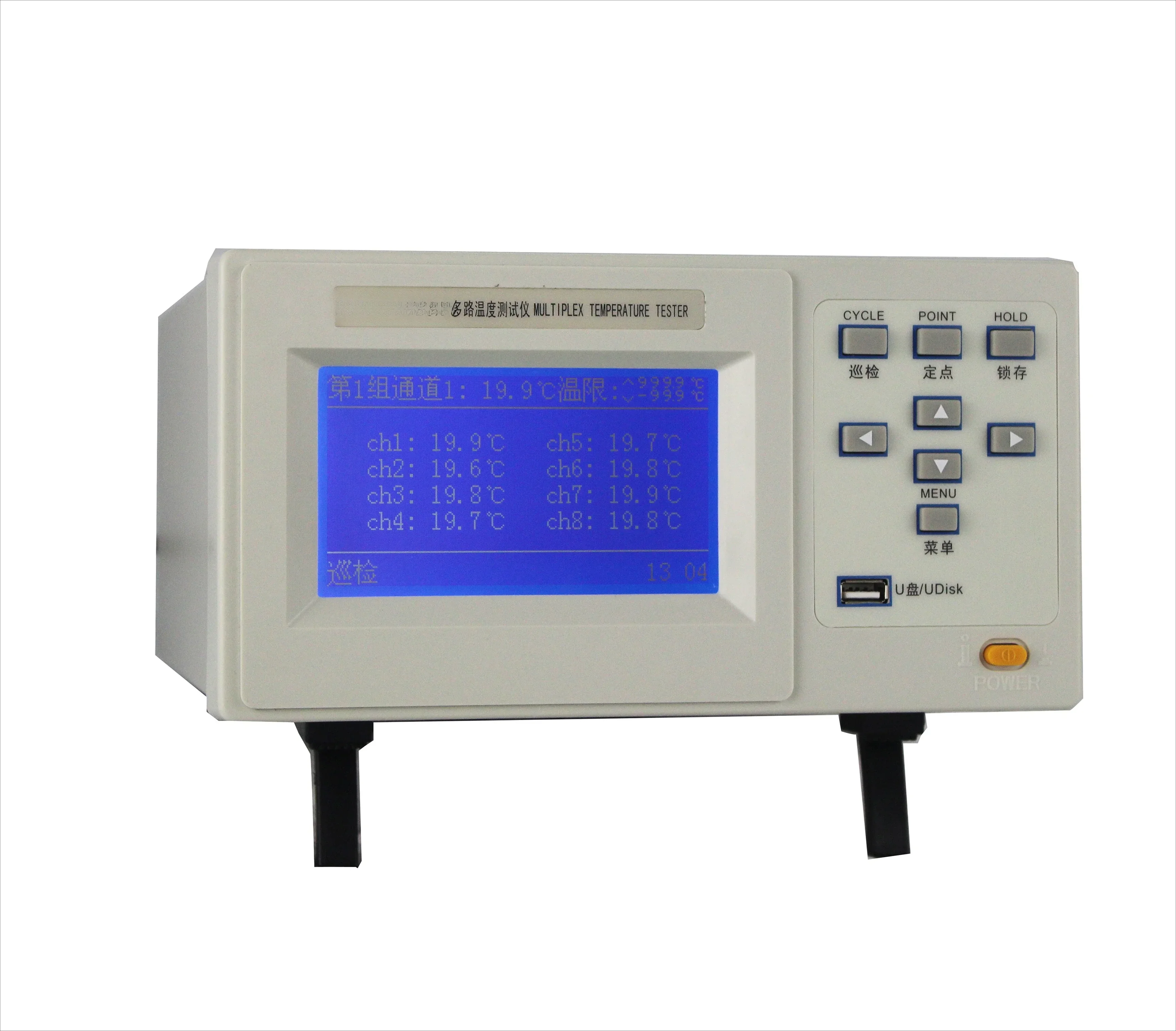 8U Multi-channel Thermometer Temperature Instrument -100C to 1000C Test Range for Industrial Applications