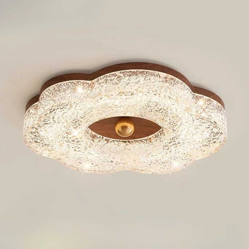 Cloud Resin Ceiling Lights Retro Walnut Color Creative Design Warm Eye Protection Study Master Bedroom Kitchen Woonkamer Decor