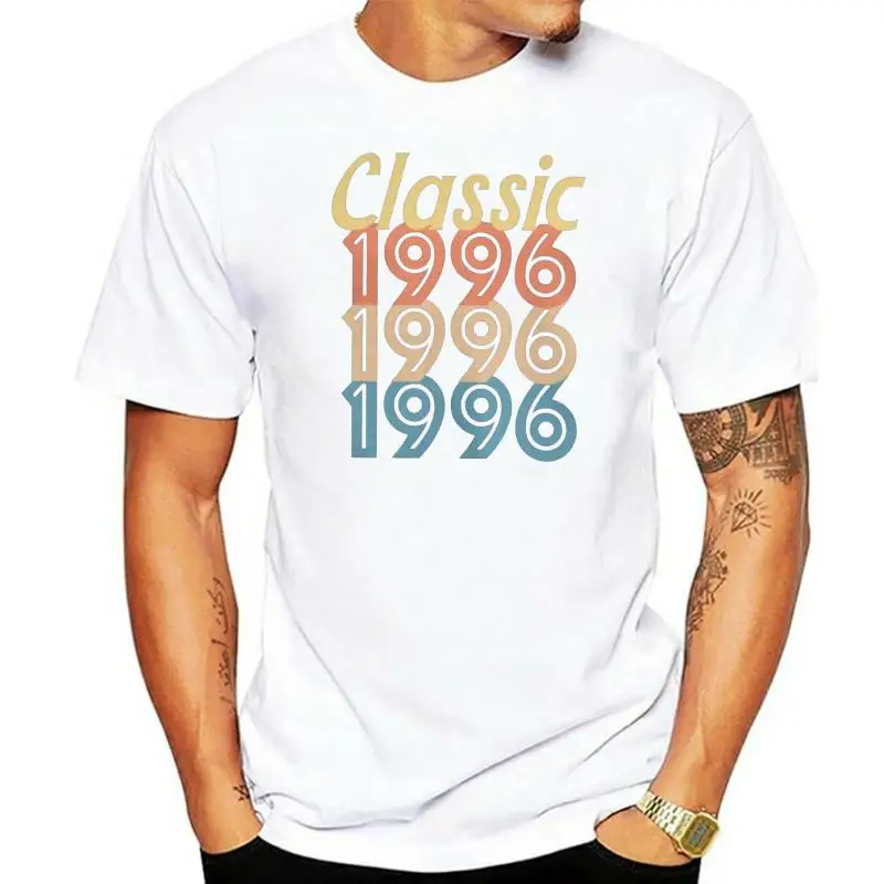 Heren 1996 Vintage Retro T-shirt 23e verjaardagscadeaus Katoenen kleding Vintage 23 jaar oud T-shirt Cadeau-idee T-shirt Plus Size