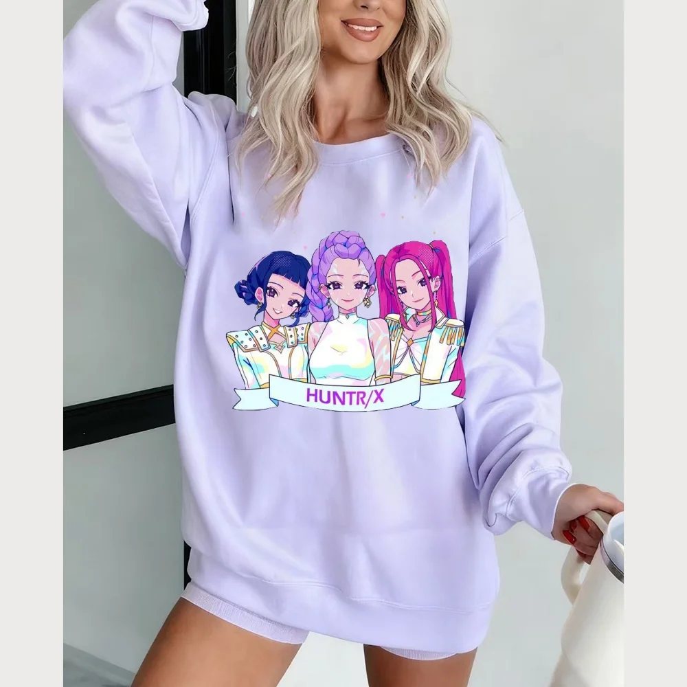 2025 سخونة KPop شيطان هنتر كنزة صوفية قطنية/بلوزة قطنية ريترو عادية بالإضافة إلى المخملية سماكة الخريف والشتاء عناصر الموضة