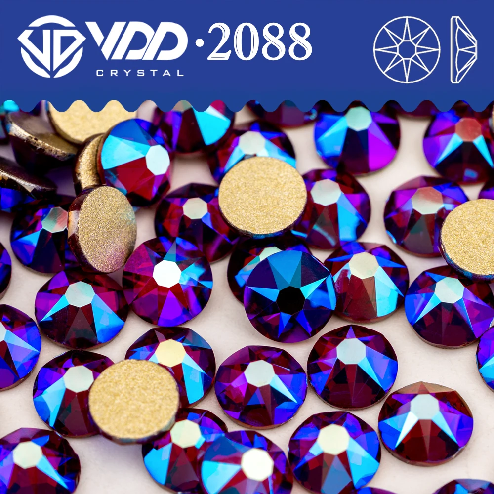VDD 096 Garnet AB Rhinestones 16 Cut Flatback for DIY Nail Art