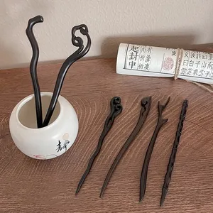 Baru Wanita Fashion Sederhana Kayu Hitam Jepit Rambut Dewasa Manis Jepit Rambut Wanita Aksesoris Rambut Hiasan Kepala 10 jepit rambut hitam terlaris - №