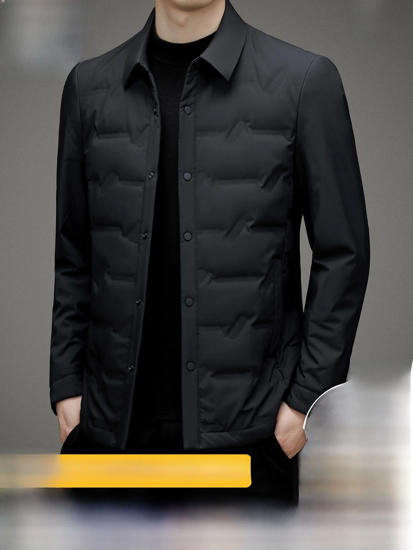 

Мужская легкая пуховая куртка Pierre Cardin: осенне-зимняя теплая, с защитой от холода, отложным воротником, хлопковая, модная, городская, стильная