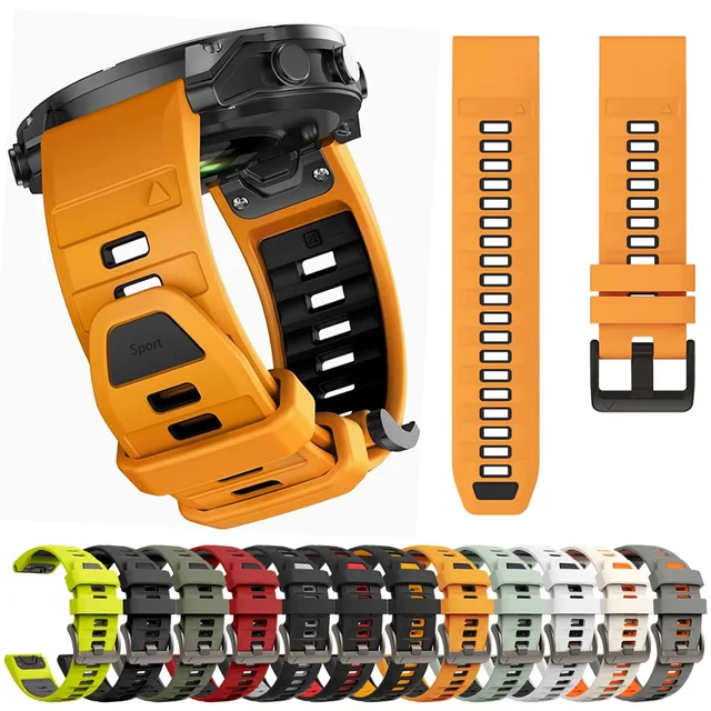 Silikonowy pasek sportowy do Garmin Fenix 8 Pro 47mm 51mm E 7 7X/Epix Pro/6 6X/Enduro 3 Miękka bransoletka 22/26mm Quickfit Oficjalny pasek