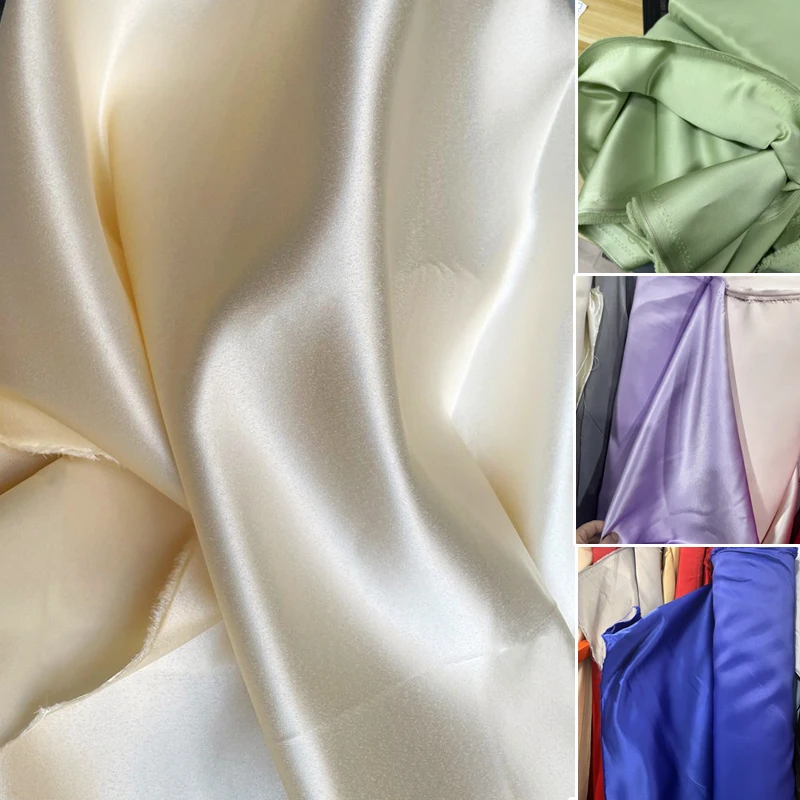 High Quality Soft Glossy Satin for Wedding Dress Evening Gown Thick Satin Fabric for DIY Sewing Party Decoration