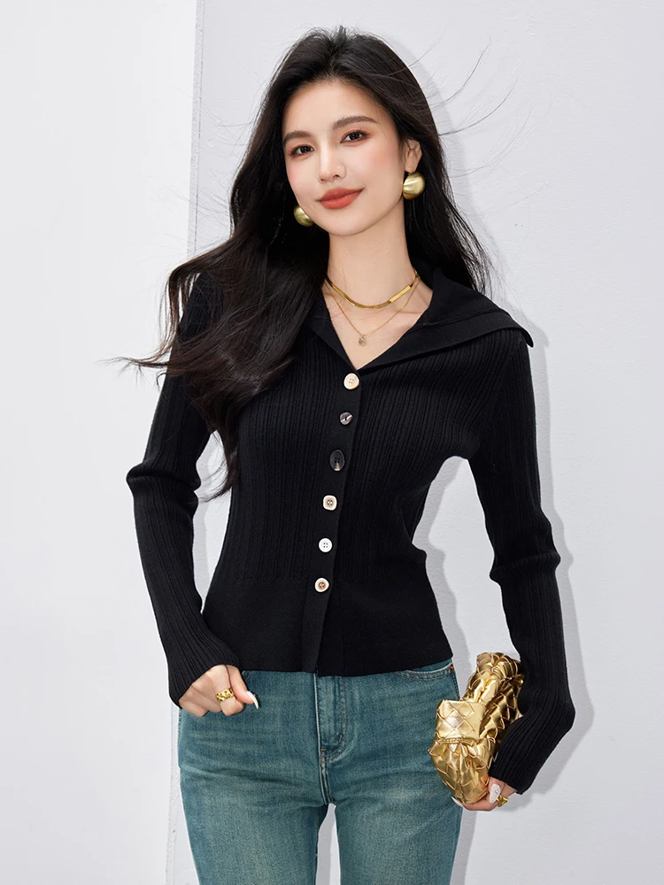 Korean Chic Knit Sweaters Women Solid Color Slim Fit Soft Sweater Fashion Simple Bottoming Tops Autumn Winter New