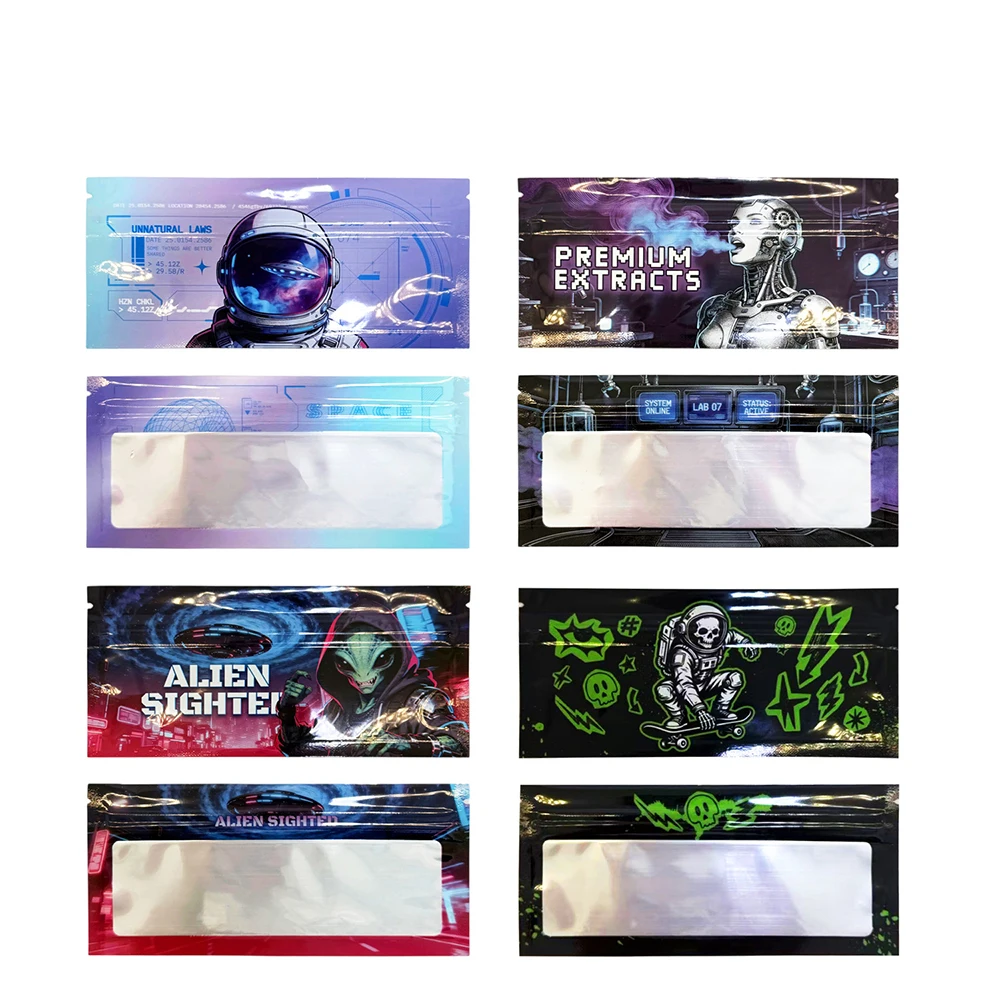 Food Storage Mylar Bags - 1g Alien Graffiti Mylar Bags With