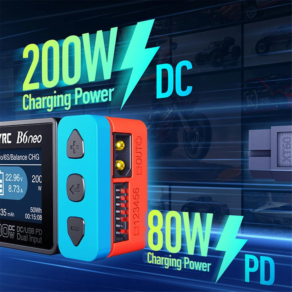 Skyrc B6 Neo Smart Oplader Dc 200W Pd 80W Lipo Batterij Balans Oplader SK-100198 Compacte 6S Lader Ontlader