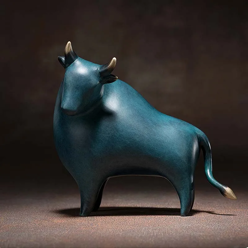 2022 TOP COOL bronze carving Abstract art HOME OFFICE 5A high grade Wealth Cow bull Get rich Good luck Talisman Mascot