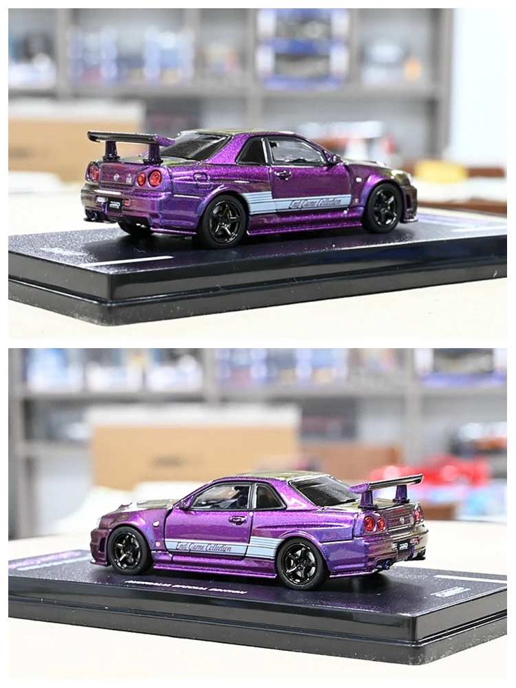 INNO 1/64 Nissan SKYLINE GT-R R34 Z-TUNE Purple Australian Special Edition Die-cast Alloy Car Model Collection Display Gifts