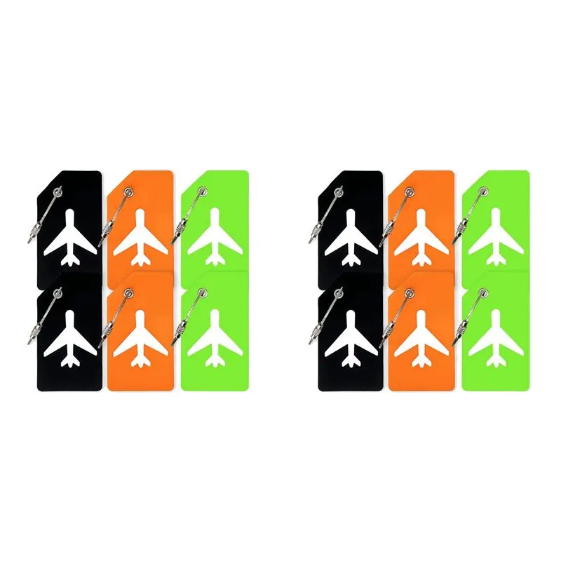 

НОВИНКА - Набор из 12 силиконовых бирок для багажа с петлями, держатели для багажных бирок с местом для именной карты