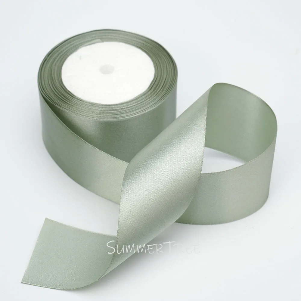 Salbeigrünes Satinband 22,8M 25 Yards Weiches Glänzendes Stoffband für Geschenkverpackungen Hochzeitssträuße DIY-Basteleien Heim- und Partydekoration – Detail 7