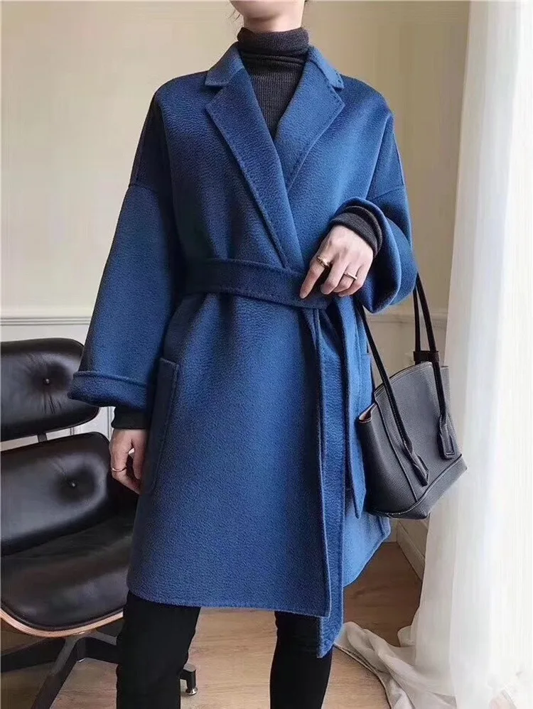 NONE 2024 Winter Casual Einstellbare Taille Wolle Mantel Frauen Wasser Wellen Woolen Mantel Jacken weibliche Neue Herbst Kamel Mantel Pendeln 7