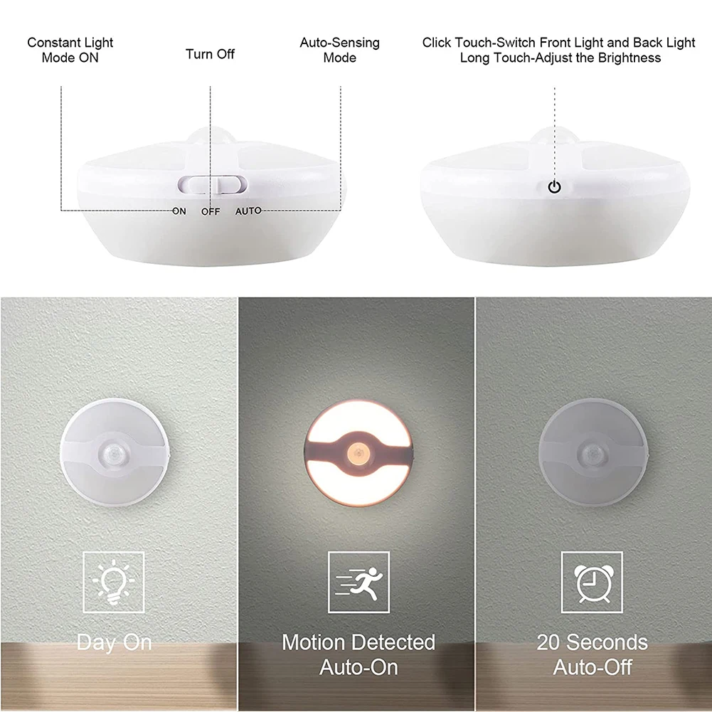 2pcs LED Motion Sensor Light Human Body Induction Lamp Cabinet Closet Kitchen Bedroom Cabinet Light Body Induction Lamp