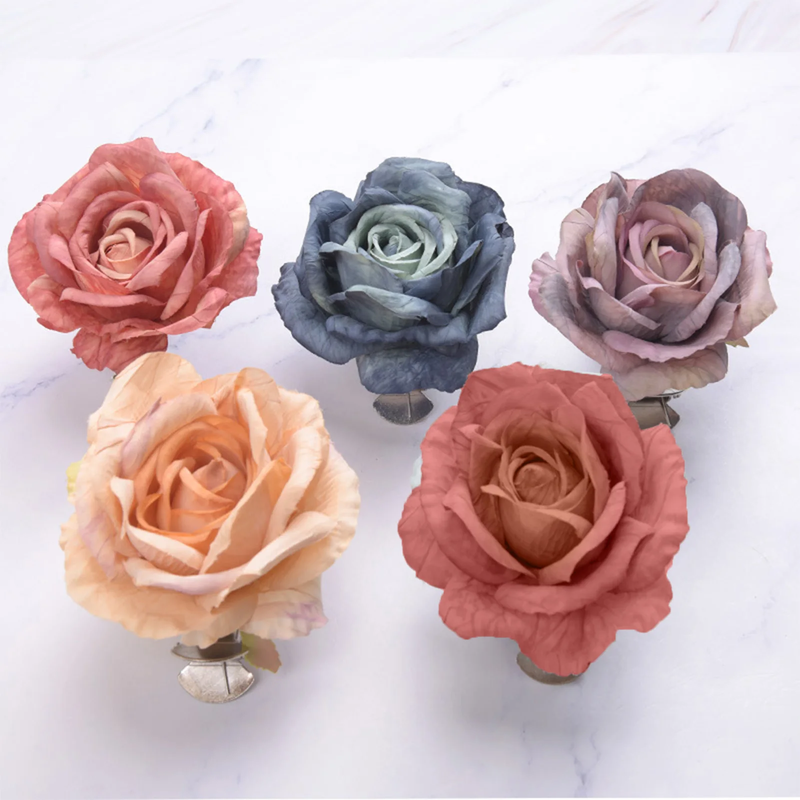 

10cm Curtain Buckle Artificial Simulated Rose Flower Curtain Decoration Fixing Clip Non Fading Gauze Rose Buckle For Curtain