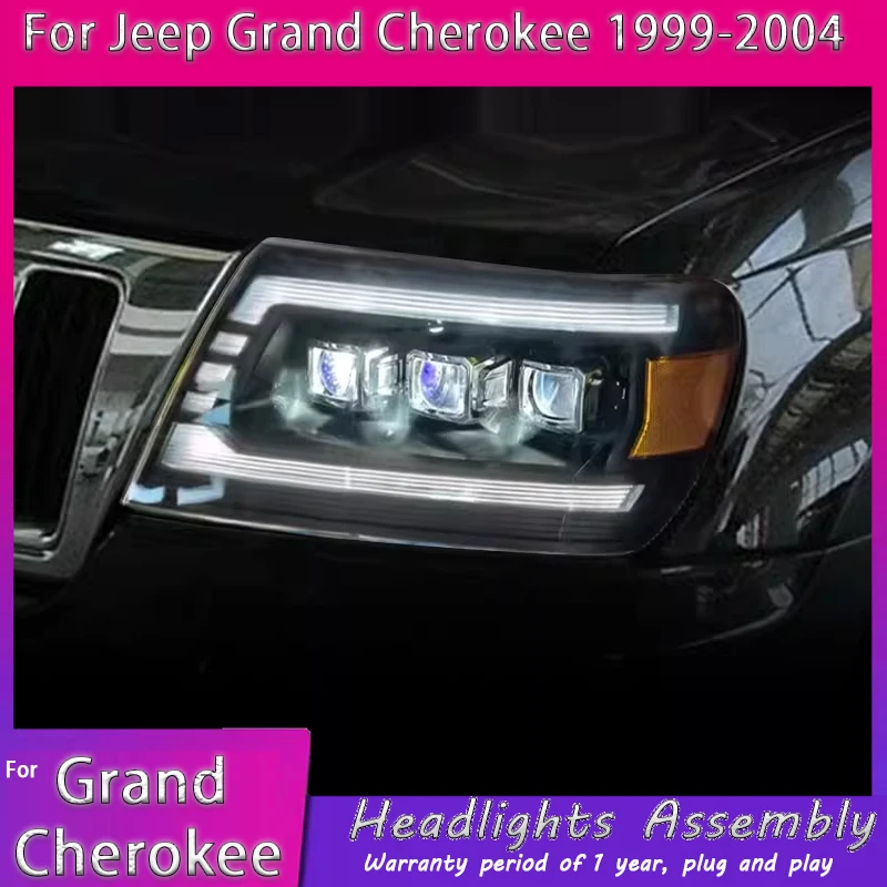 

Car Accessories For Jeep Grand Cherokee 1999-2004 Front Light DRL Head Lamp LED Projector Lens Headlights Vehicles Automatic