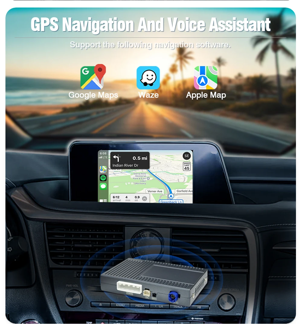 AUTOTOP Wireless CarPlay Nachrüstkit für Lexus IS RX ES GS NX LS RC UX LC LX-570 Android Auto MMI Box mit Mirror Link GPS BT – Detail 9