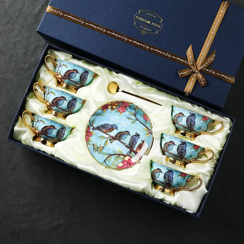 

Light Luxury European Bone China Cup and Saucer Set, Ceramic Exquisite Gift, Retro Afternoon Tea Cups.