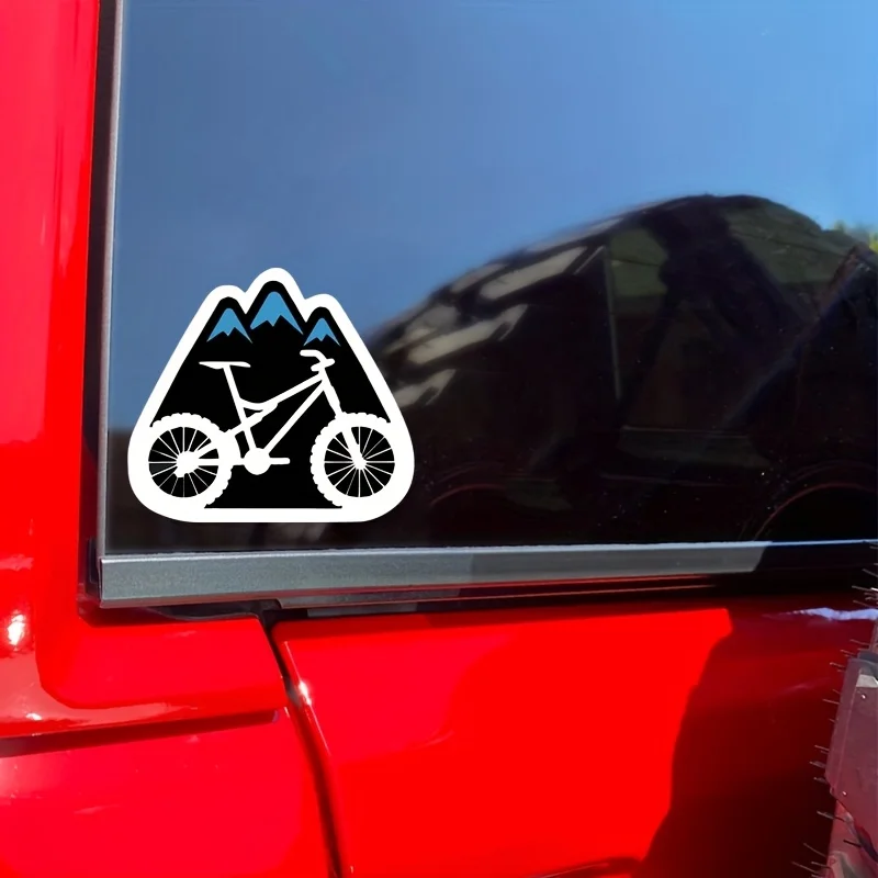 

Decorative Decal For Car Window Laptop Accessories White Black Blue Mountain Bike & Mountain Pattern Sticker
