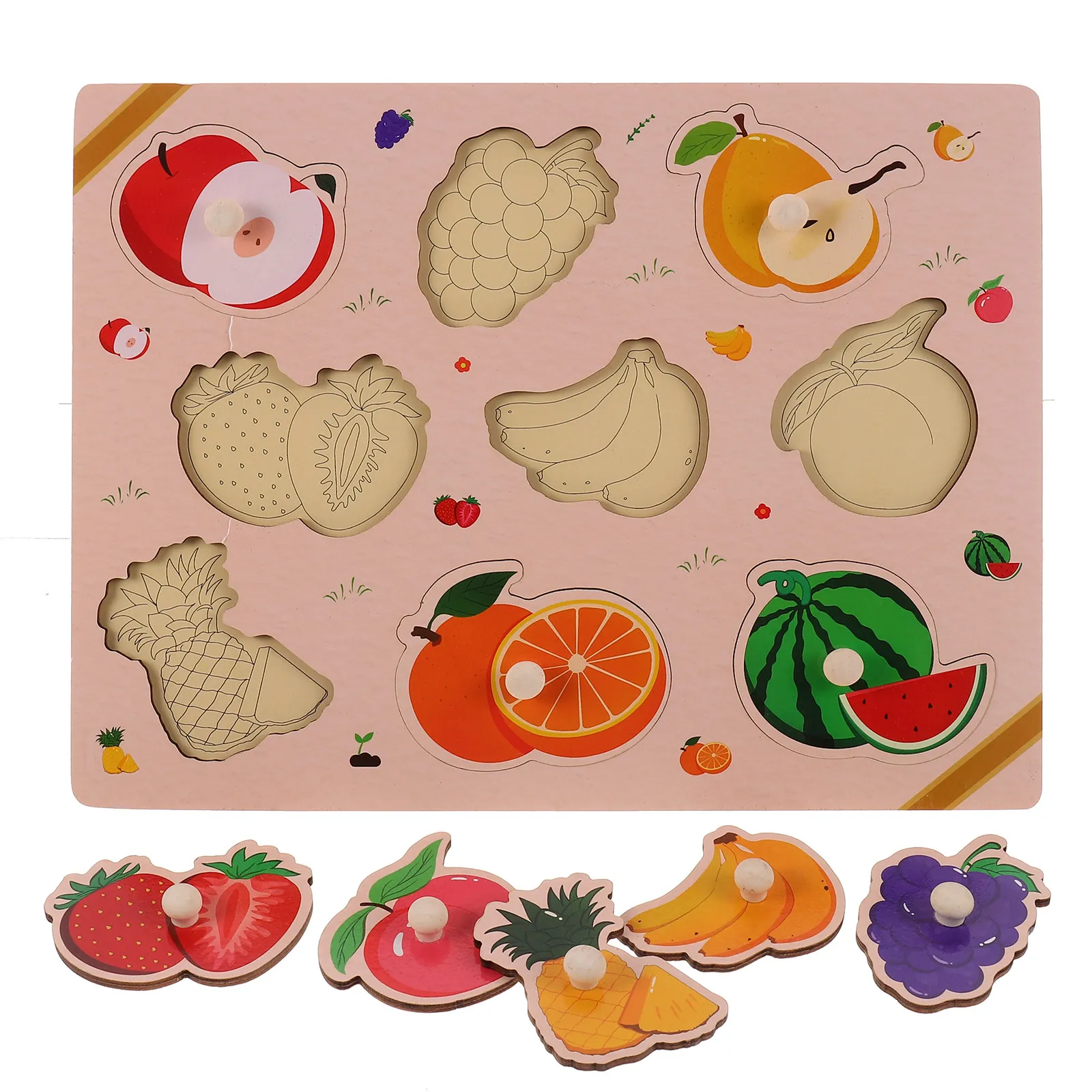 

1Set Fruit Educational Wooden Jigsaw Puzzle for Kids Ages 3-9 Hand Eye Coordination Logical Thinking Skill Development