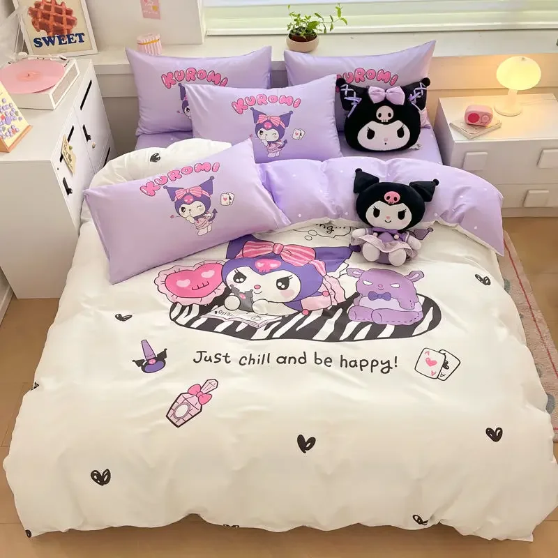 

Sanrio Kawaii Hello Kitty Pure Cotton Quilt Cover My Melody Kuromi Anime Cartoon Student Household Bedroom Dormitory Quilt Cover