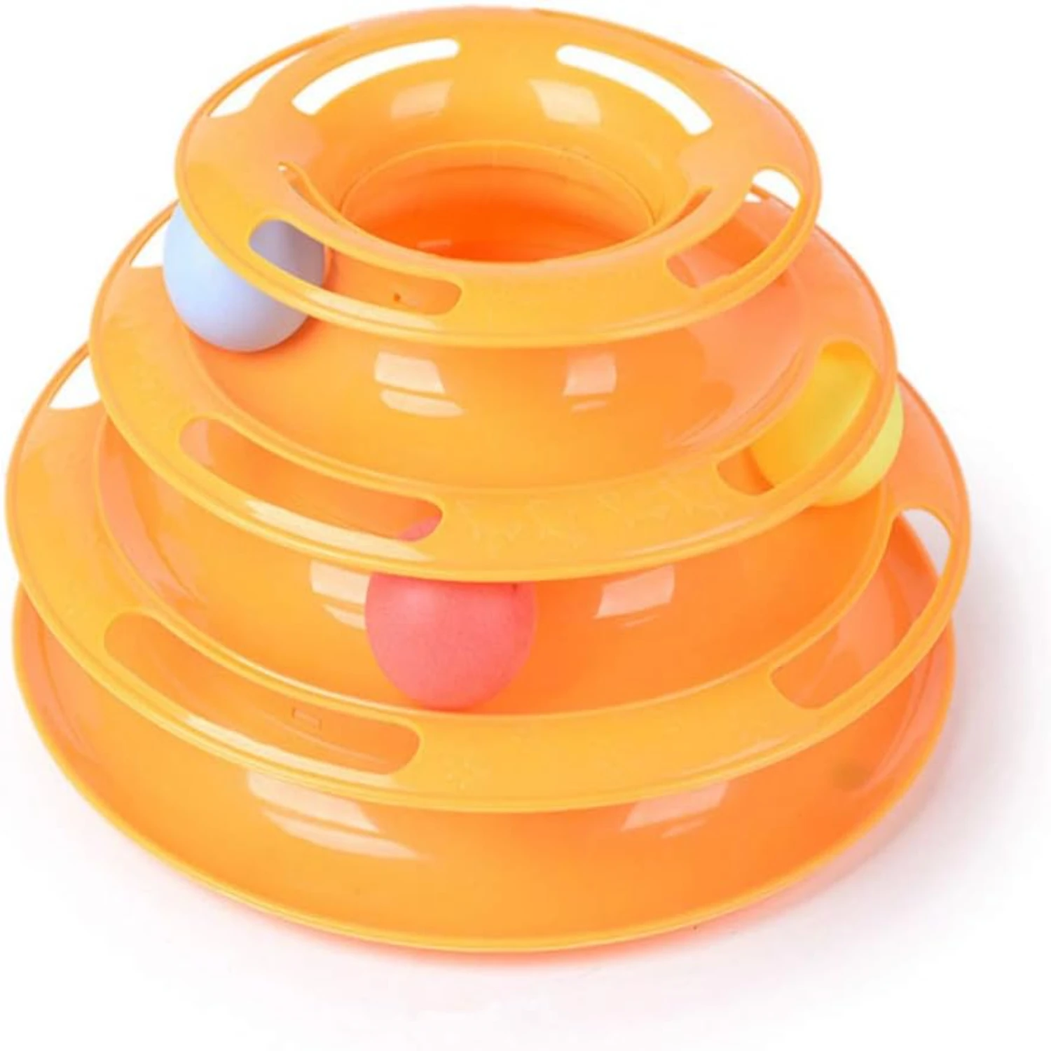 

Interactive Colorful Cat Toy with Vibrant 3 Levels of Towers and Tracks Engaging Puzzle Toy for Curious Kittens Stimulating Ente