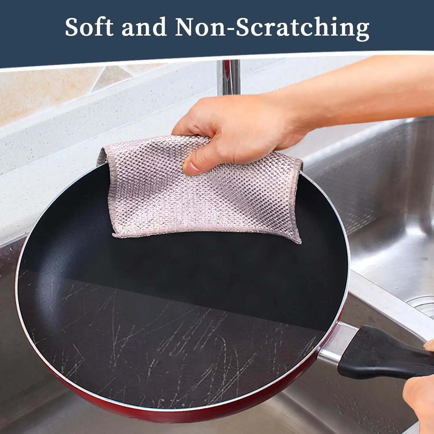 20/5pcs Reusable Wire Dishwashing Rags - Non-Scratch Multi purpose Cleaning Pads for Wet and Dry Dishcloths for Washing Dishes