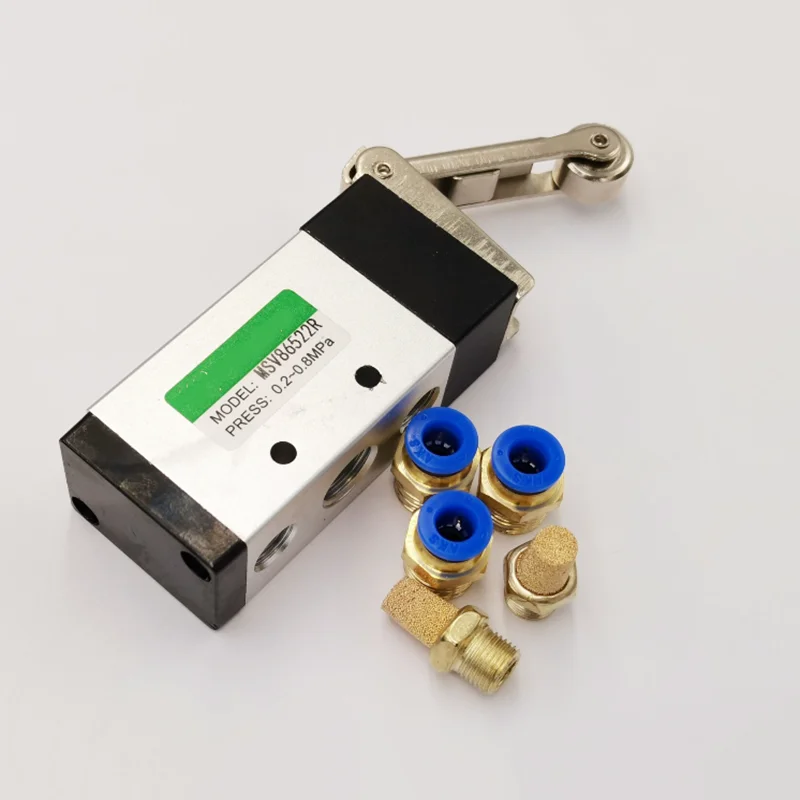 MV-09 الأسطوانة رافعة 2 موقف 5 طريقة عجلة التمرير صمام ميكانيكي MV522R مخرج مداخل الهواء 1/4 "العرض 1/8"